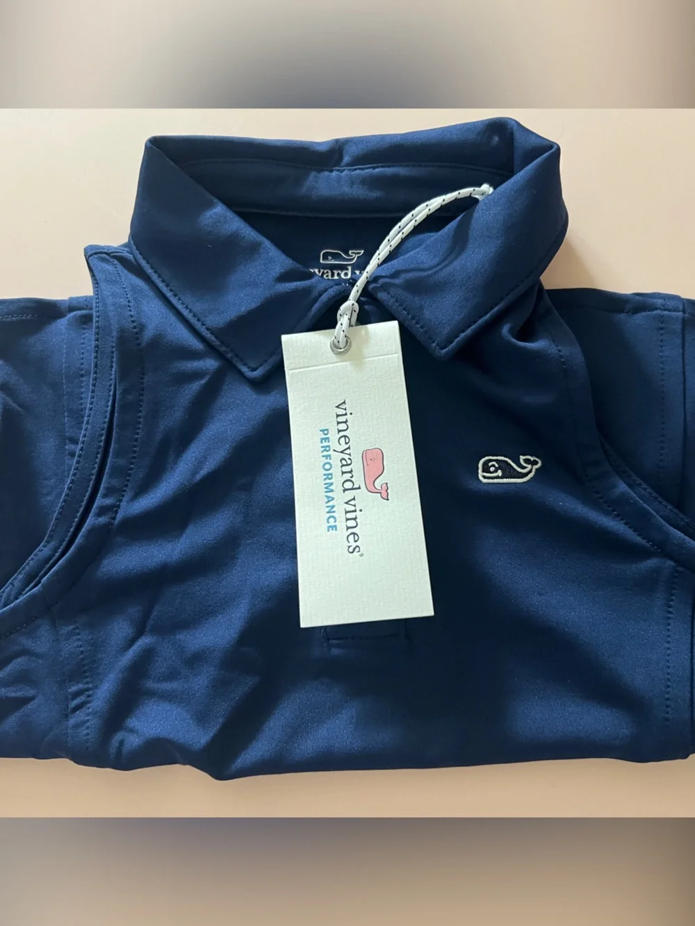 Vineyard Vines Girls' Navy Sleeveless Performance Polo